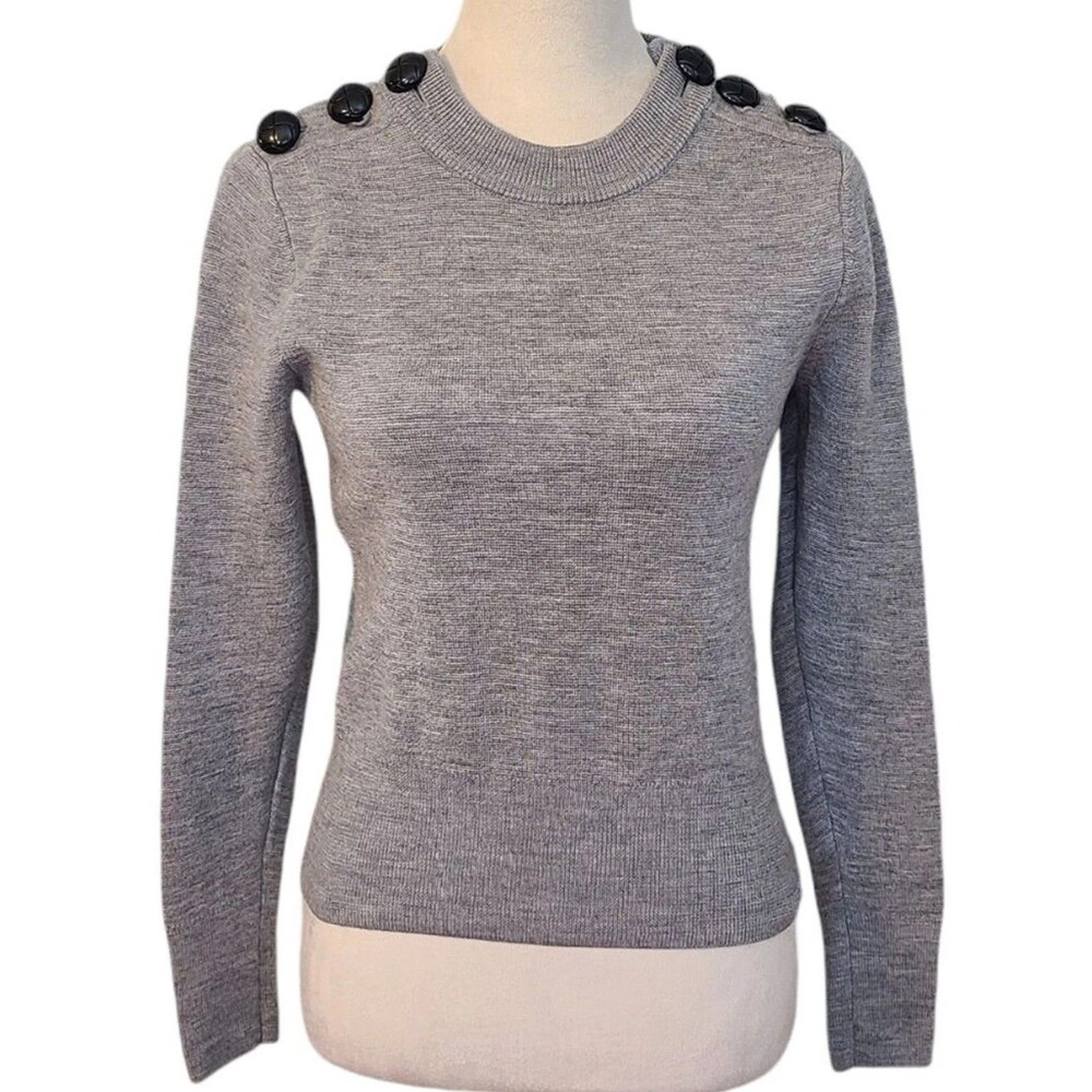 H & M Wool Gray Knit Sweater Womens 10 Long Sleeve Soft Cozy Cabincore Comfy
